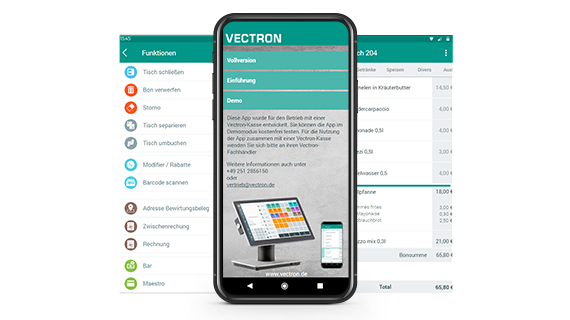 myVectron MobileApp mit Digital-Bon